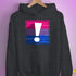 Bisexual Pride Flag Exclamation Point Hoodie - Dark Grey Heather